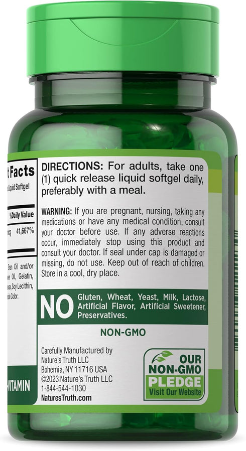 Nature's Truth Vitamin B12 | 1000 mcg | 60 Softgels | Non-GMO & Gluten Free Supplement