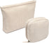 KOTORA 2 Pcs Corduroy Makeup Bag for Purse, Small Aesthetic Makeup Organizer, Travel Toiletry Pouch for Women