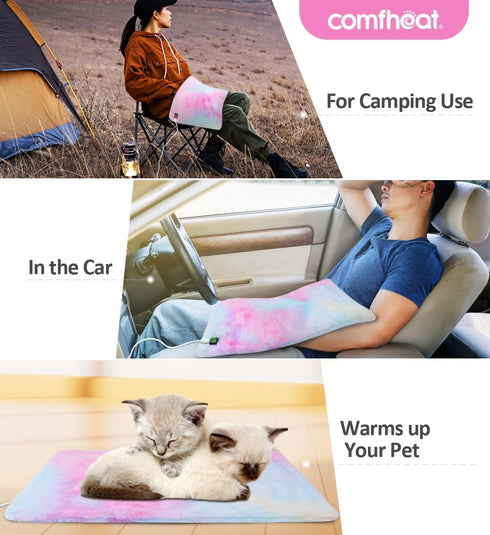 USB Heating Pad - 5V Heated Travel Pads for Car Airplane, 3 Heat Settings, Auto Shut Off, Pain Relief (16"x 12")