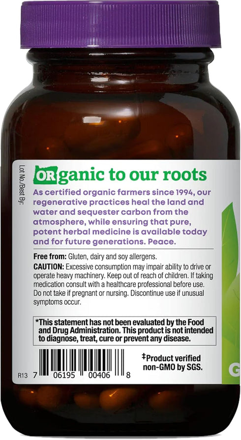 Oregon's Wild Harvest Certified Organic Lemon Balm, 90 Count, Herbal Supplement, Vegan Supplement, 1125 mg