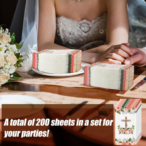 Resholder 200 2 13 15.7 Inch Pcs Religious Disposable Napkins Ply Christian Disposable Hand Towels for Bathroom Bible