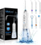 H2ofloss Portable Water Dental Flosser with 5 Modes, 6 Replaceable Jet Tips, Rechargeable, IPX7 Waterproof, 300ml