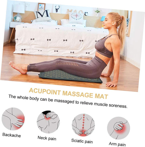 WEKAMOS Set Acupressure Massage Mat and Pillow Non-Slip Acupoint Massage Pad with Carrying Bag for Back and Neck Relief