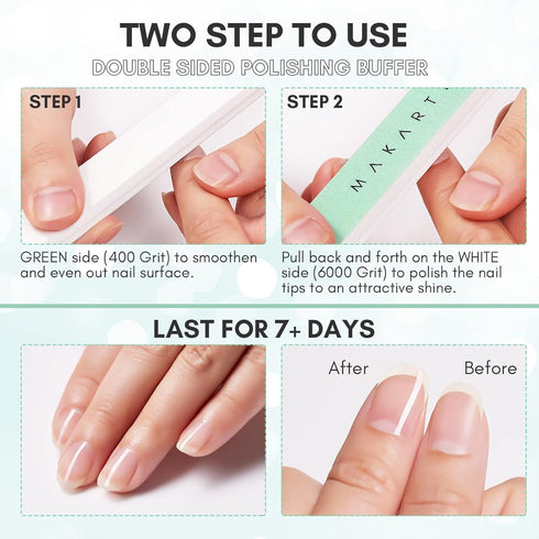 Makartt Nail Buffer Block - 400 6000 Grit Buffers and Shiners for Natural Acrylic Fingernails, 10 Pcs Kit