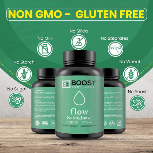 Nattokinase 2000 FU 100mg | 60 Vegan Capsules | Pure, Non-GMO Natural Blood Thinner & Flow Supplement