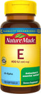 Nature Made Vitamin E 180 mg (400 IU) dl-Alpha, 100 Softgels - Dietary Supplement for Antioxidant Support, 100 Day