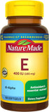 Nature Made Vitamin E 180 mg (400 IU) dl-Alpha, 100 Softgels - Dietary Supplement for Antioxidant Support, 100 Day