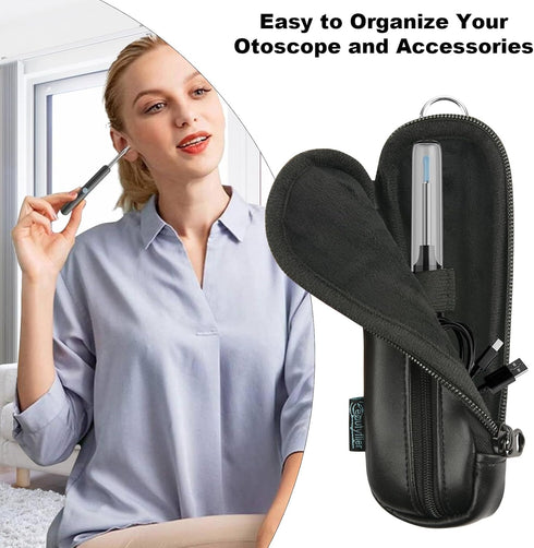 Beautyflier Ear Wax Removal Tools Storage Bag - PU Soft Leather Case for BEBIRD Ear Cleaner Endoscope Kit (Bag Only)
