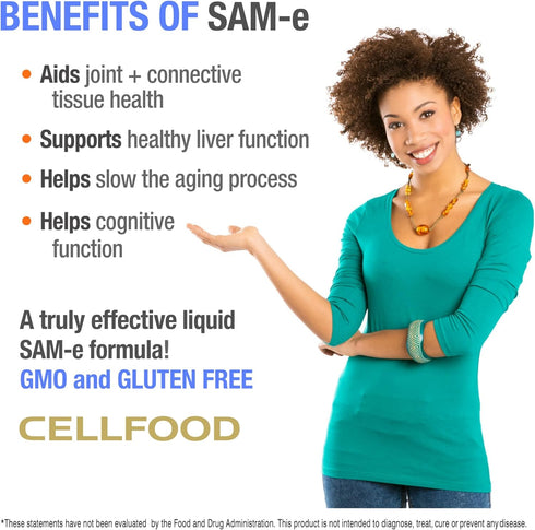 Cellfood SAM-e Liquid Formula+, 1 fl oz - Joint Support & Liver Health, Gluten Free, Non-GMO