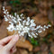 Yean Bride Leaf Bridal Hair Comb, Pearl Wedding Hair Piece, Rhinestone Hair Accessories for Women and Girls (Silver)