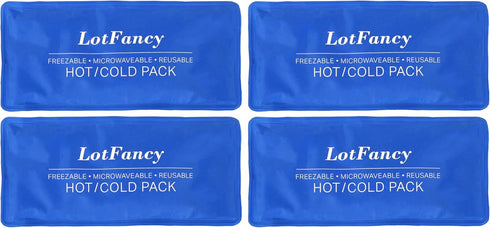 LotFancy Ice Pack for Injuries, 4Pc Reusable Hot Cold Pack for Therapy, 10.5 x 5 Inches Gel Pad for First Aid, Pain