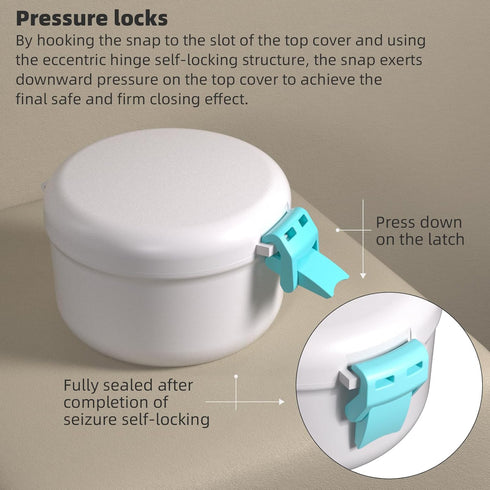 ARGOMAX Leak Proof Retainer Cleaner Case for Soaking Dentures, Denture Travel Case, White and Blue