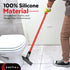 Silicone Floor Squeegee with 55-Inch Long Handle, 12-Inch Single Cast Blade, 360° Swivel Joint for Garage and Shower