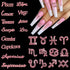 JERCLITY 24 Pieces Pink Alloy Zodiac Nail Charms, 12pcs Zodiac Signs and 12pcs Constellation Words Nail Charms for