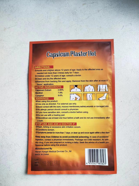 20 PCS Capsaicin & Pain Patches - Heat Patches for Back, Knee, Neck, Shoulder, Muscle (XL 4.72" * 7.09")