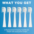 Replacement Brush Heads for WaterPik Sonic-Fusion 2.0, 6 Count with Covers for SF-01/SF-02/SF-03/SF-04 (White)