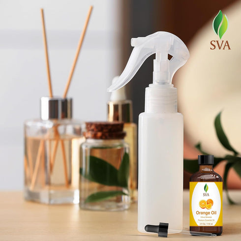 SVA Orange Essential Oil - 4oz (118ml) Premium Essential Oil with Dropper for Diffuser, Aromatherapy, Skin Care