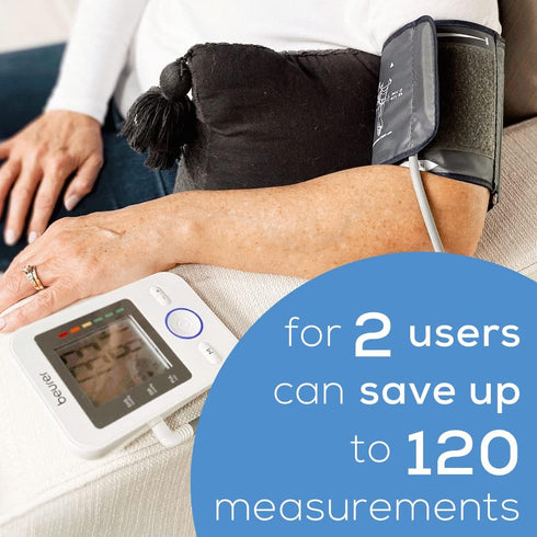 Beurer BM31 Upper Arm Blood Pressure Monitor, Large Cuff, Automatic & Digital, 2-Users, XL Display, Irregular Heartbeat