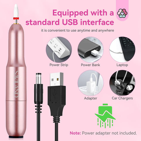 SAVILAND Electric Nail Drill, Professional Efile Nail Drill with 6PCS Nail Drill Bits