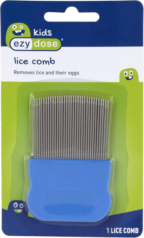 EZY DOSE Kids Lice Comb, Effective for Head Lice, Eggs and Nit Removal, Safe for All Hair Types, Blue, BPA Free