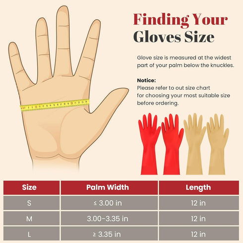Rubber Cleaning Gloves for Dishwashing, 6 Pairs Kitchen Gloves for Washing Dishes, Reusable Household Gloves