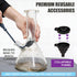 Sjxsimwoo Glass Cleaning Kit, Reusable Silicone Kit, Includes Soaking Bag, Brush, Pad, Lid, Stopper, Funnel