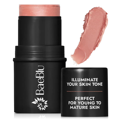 Organic Blush Tube, Rose - 100% Natural Vegan Cream Blush Sticks, Multi-Use Bronzer & Highlighter for Lips, Cheeks &