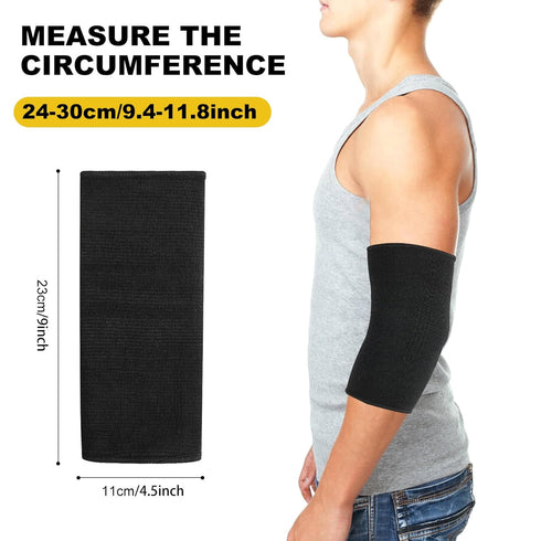 Elbow Compression Sleeves, Elbow Brace for Men & Women, Tennis & Golfer's Elbow Support, Pain Relief (Black)