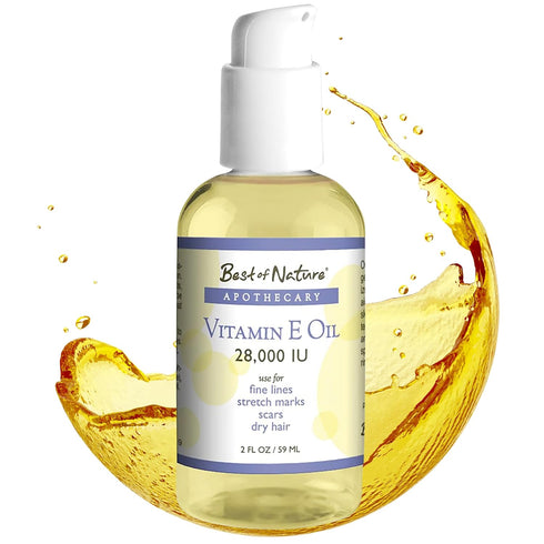 Best of Nature Vitamin E Oil – 100% Pure & Natural, Coconut Oil Blend – Moisturizing Skin Oil for Face, Body, Hair &