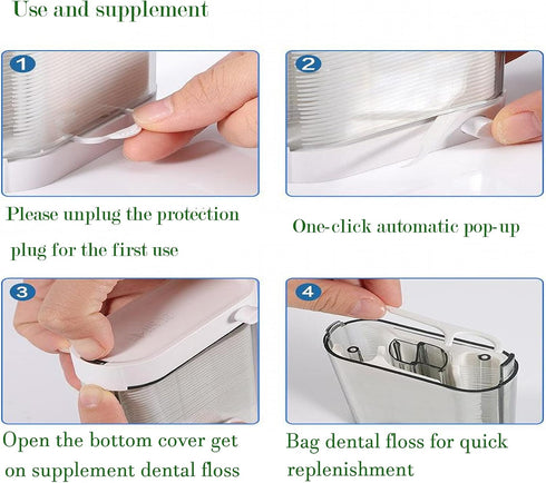 Holy Rose Dental Floss Dispenser 2 Box, 196 Count Floss Picks Micro Portable Case for Clean Teeth, Travel, Family