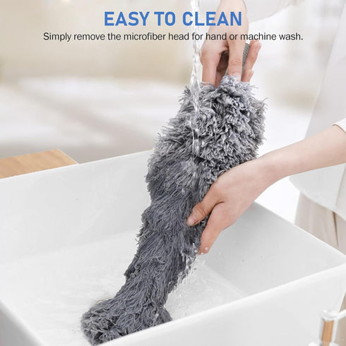 SetSail Dusters for Cleaning: 100-inch Extra-Long Floor Duster with Bendable Microfiber Head for High Ceilings