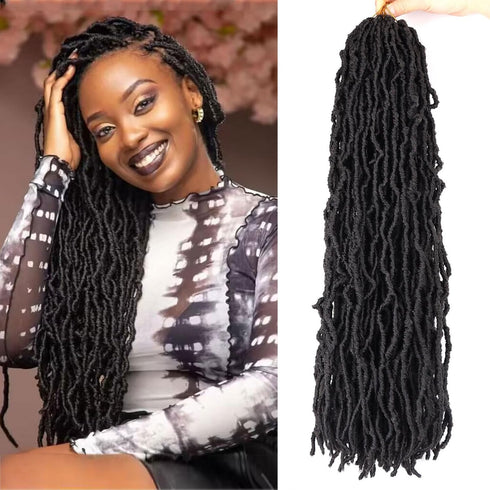 LMZIM 26 inch Soft Locs Crochet Hair - Pre Looped 7 Packs Faux Locs Crochet Braids Synthetic Hair Extensions for Black