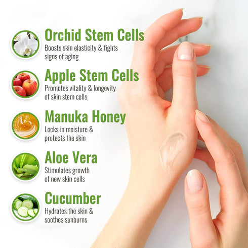 Wild Naturals 100% Pure Aloe Vera Gel with Manuka Honey, Organic Gel for Sunburn Relief, Acne, Moisturizing