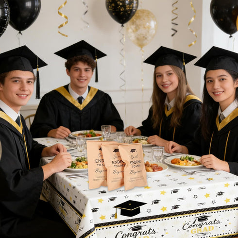 Jxfanstaw 100 2026 96 Inches PCS Graduation Candy Cookie Treat Bags Sweet Endings to New Beginnings Congrats Grad Kraft