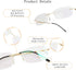 LifeArt Blue Light Blocking Glasses, Rimless Frame Tinted Lens, Stylish for Men and Women (Golden, No Magnification)