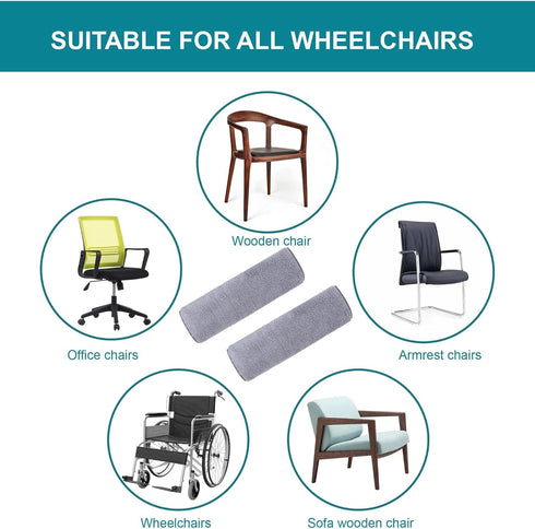 2 Pcs Wheelchair Armrest Pads Covers, Comfortable and Protective for Wheelchairs and Office Chairs (Size: M)