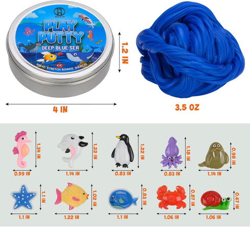 INNER-ACTIVE Play Putty Therapy Putty for Kids with Charms Deep Blue Sea Theraputty Medium Resistance, Increase Fine