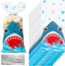 100 Pieces Shark Party Bags - 12.5 x 27.5 cm Plastic Candy Bags with 100 Silver Twist Ties for Summer Ocean Party