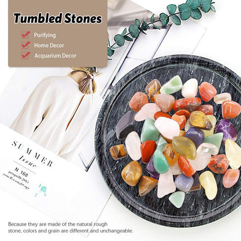 Hilitchi 1lb Bulk Large Natural Tumbled Polished Brazilian Stones - Gemstone Healing Crystals Quartz for Wicca, Reiki