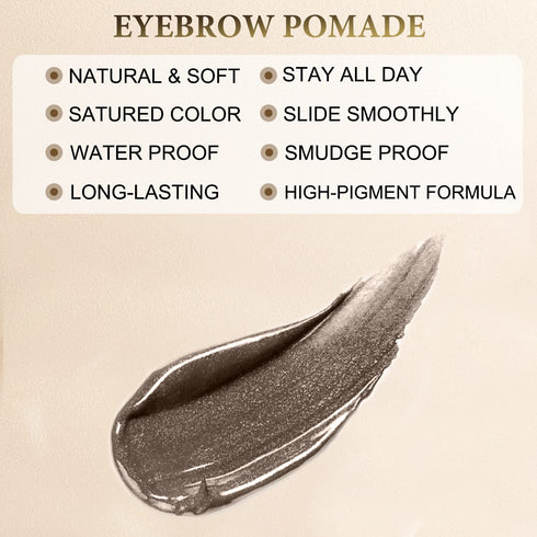 LAVONE Eyebrow Stamp Pencil Kit - Waterproof Brow Stamp Trio with Eyeliner, Pomade & Dual-ended Brush - Black Brown