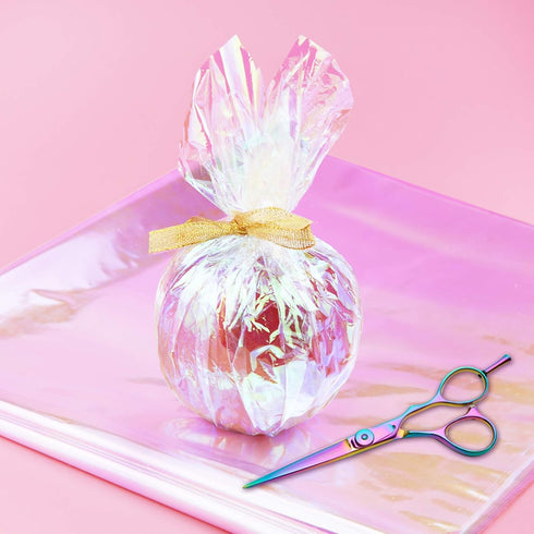 Bskifnn 20pcs Clear Cellophane Wrap Paper Rainbow Color for Gift Candy Package, Flower Wrapping 20.5" x 23.6"
