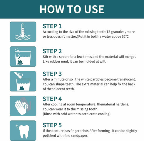 Tooth Repair Kit, Moldable Tooth Filling Repair Kit for Temporary Tooth Replacement, Dental Care Kit for Home