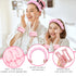 Wecoe Spa Headband Set - Skincare Headband, Hair Clips, Pink Puffy Makeup Headband, Scrunchies, Wrist Towels