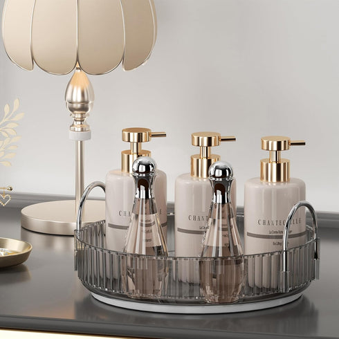 Rotating Makeup Organizer for Vanity, Spinning Cosmetics Storage Rack for Bathroom Countertop, Skincare Holder (1 Tier,