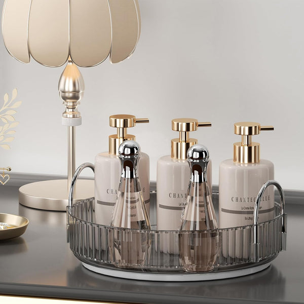 Rotating Makeup Organizer for Vanity, Spinning Cosmetics Storage Rack for Bathroom Countertop, Skincare Holder (1 Tier,