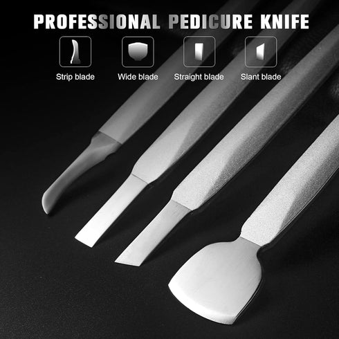 FERYES Pedicure Knife Ingrown Toenail Kit, 4 PCS Professional Tool Kit with Leather Case