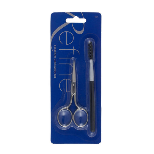 REFINE - Italy Eyebrow Scissors with Wooden Handle Grooming Kit