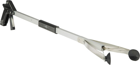 Grabber Reacher Suction Cup Grip Tool - Long 32 Inch Foldable Heavy Duty Aluminum Pick Up Stick for Elderly