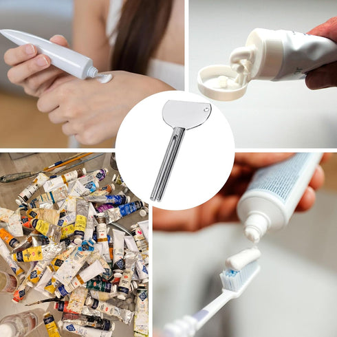 HIQU and HIST 3 Pcs Toothpaste Tube Squeezers,Stainless Steel Toothpaste Squeezer,Metal Manual Dispenser Roller Tube