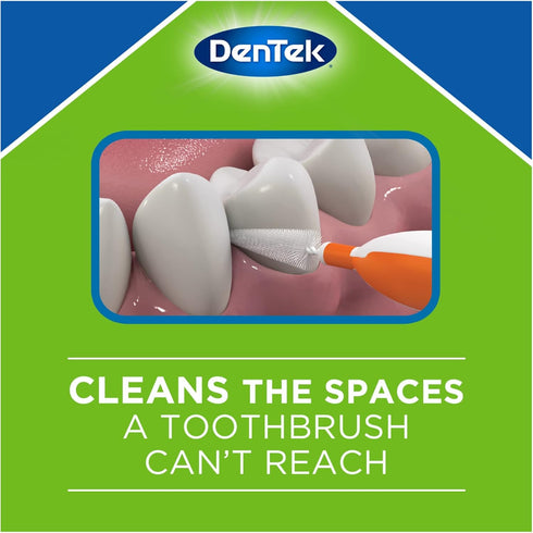 DenTek Easy Brush Advanced Clean Interdental Cleaners, Standard, 16 Count, 6 Pack